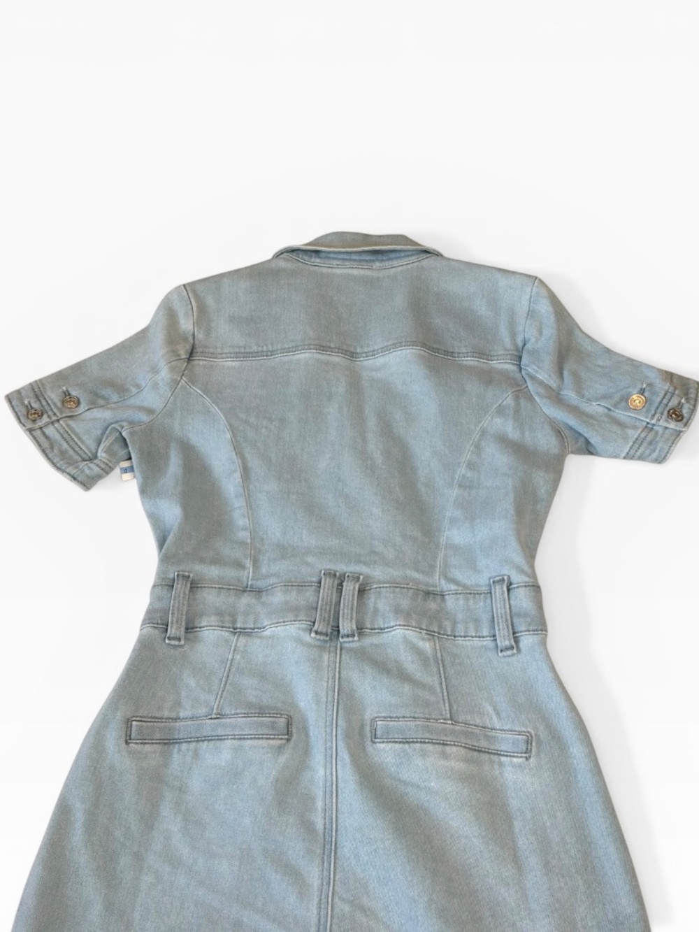 New PAIGE Harper Denim Jumpsuit in Light Blue Wash Size 2 - Picture 5 of 12